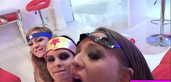  Hot superhero babes shared with a meaty cock